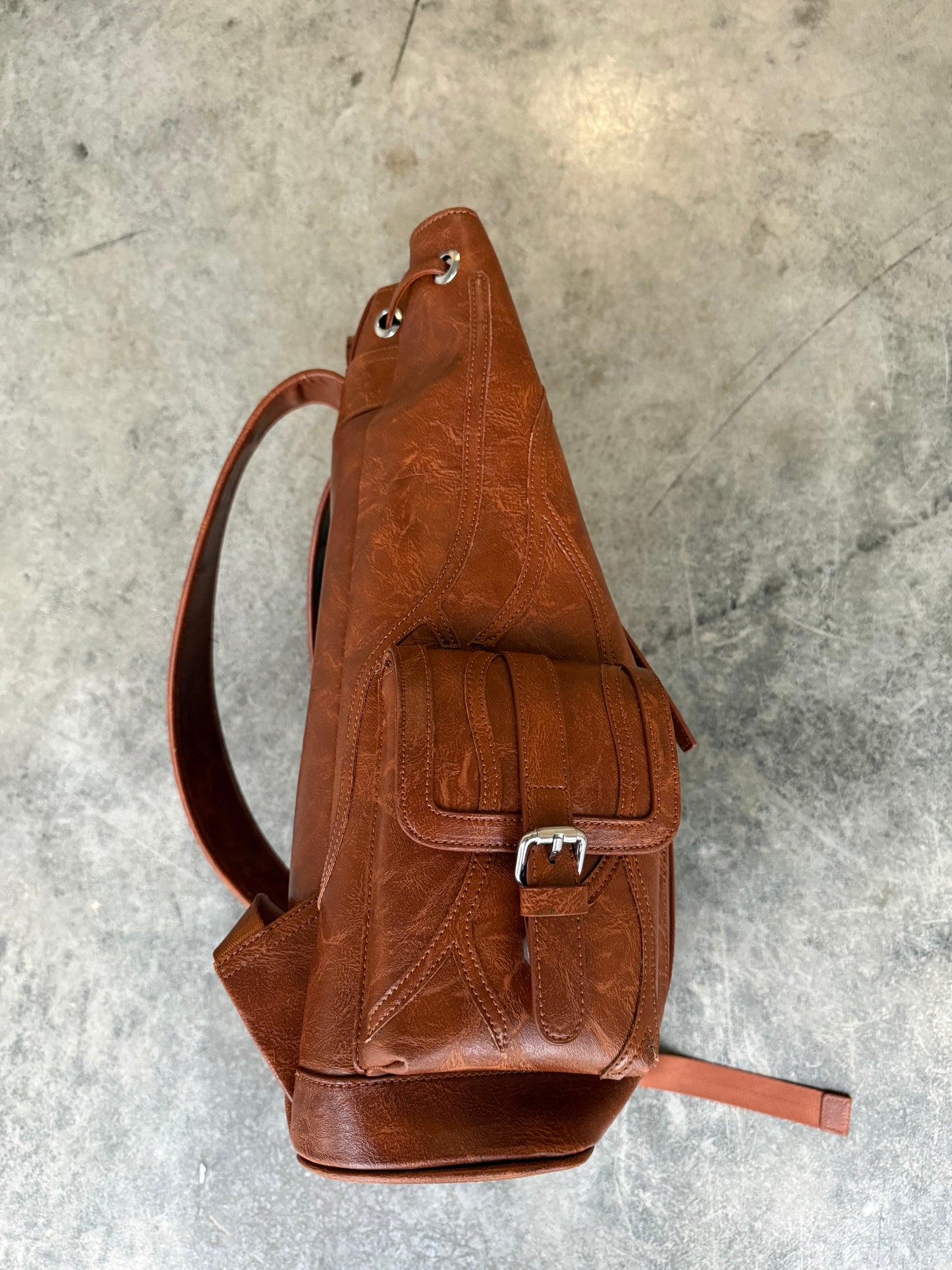 'rooted' leather backpack