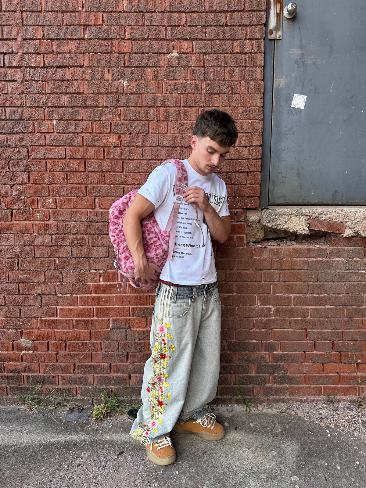'grandma's garden' baggy jeans