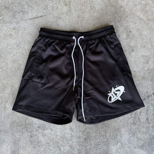 Black Mesh Shorts