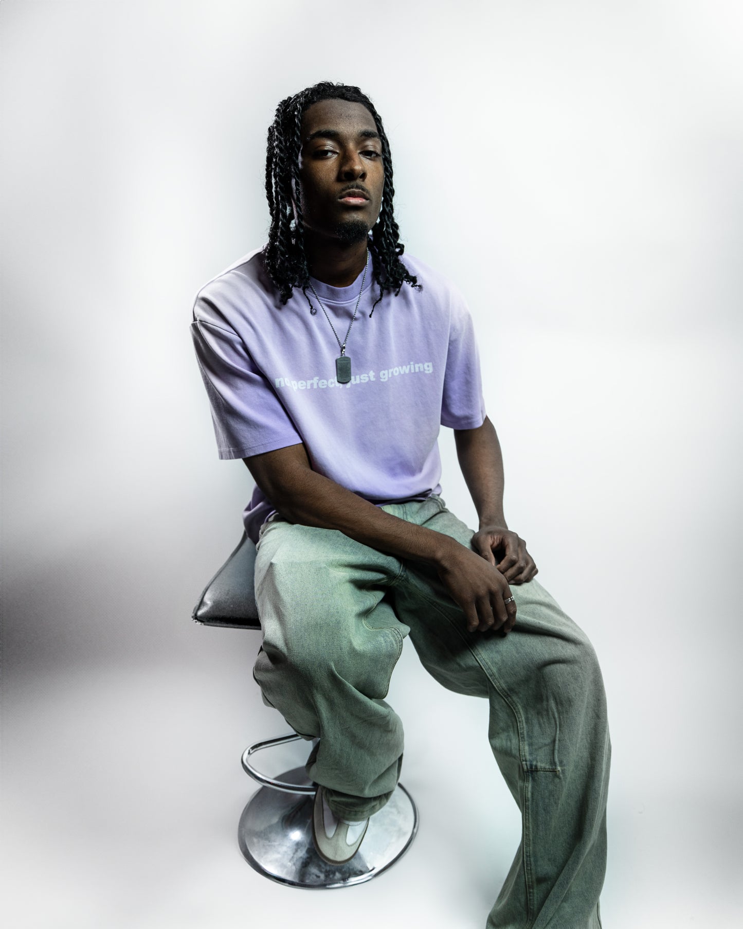 Purple "not perfect, just growing" Tee