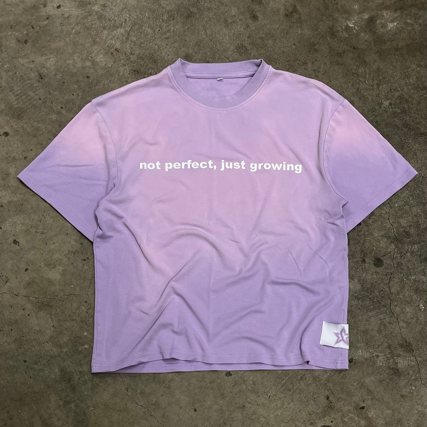 Purple "not perfect, just growing" Tee