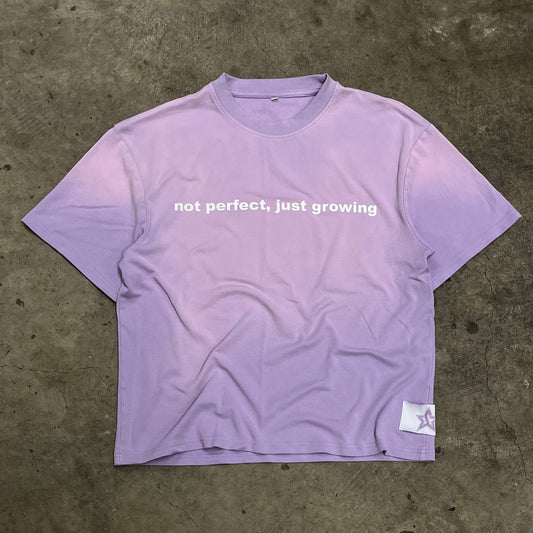 Purple "not perfect, just growing" Tee